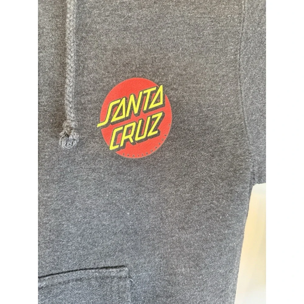 Santa Cruz Skateboards Dark Gray‎ Hoodie Full Zip Big Dot Size Youth XLarge EUC
